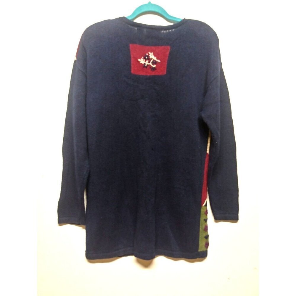 VTG Paul Harris Sweater Sz L Grandma Granny embroidered Farmcore Cottagecore PHD - Picture 7 of 8